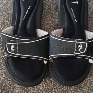 Nike Black and White Slide Sandals